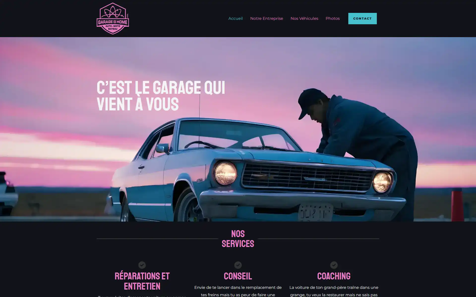 Site web réalisé pour Garage at Home Sàrl — développeur web Genève